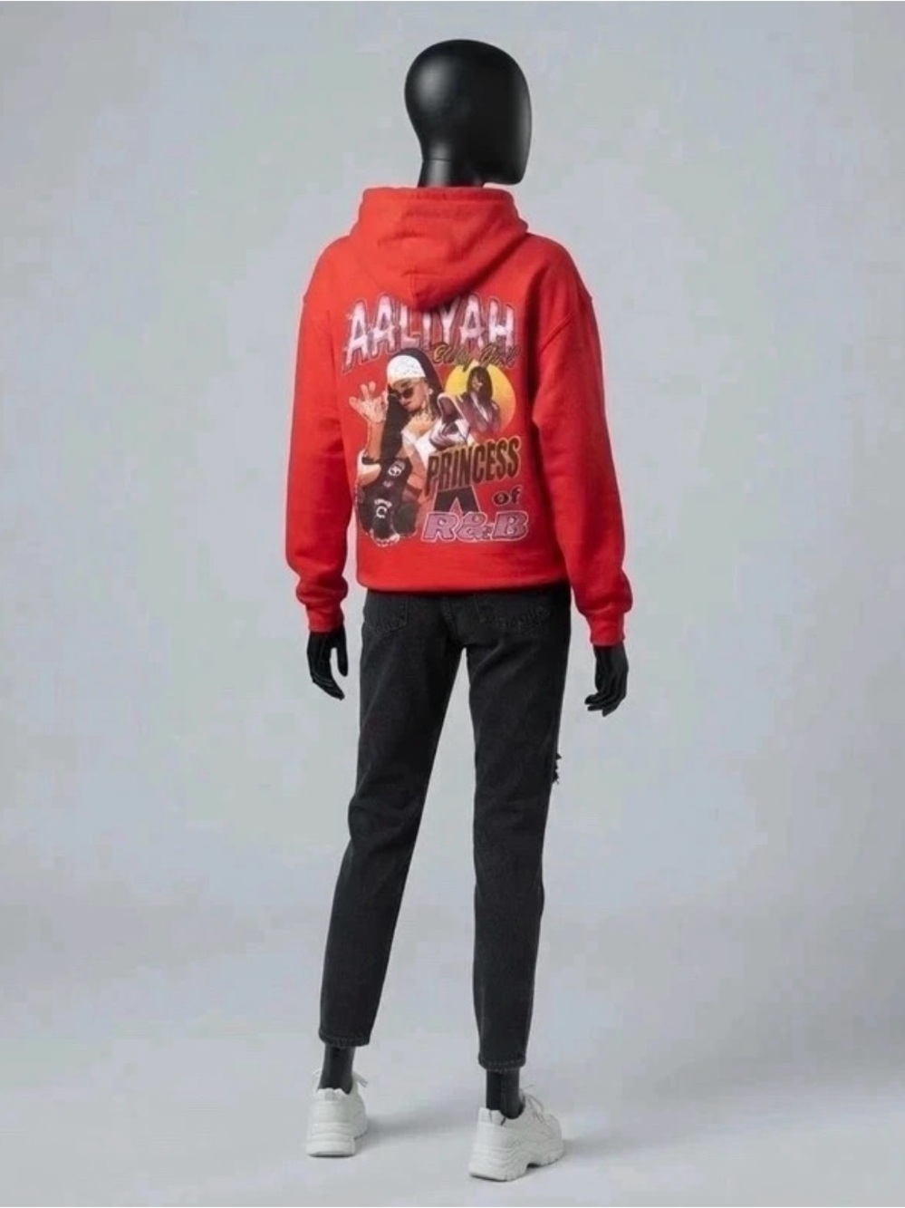 Aaliyah Graphic Red Pullover Hoodie - Men’s Streetwear